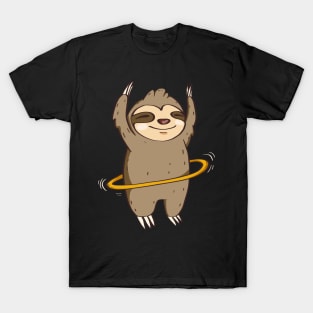 Hula Hoop Sloth Hooping Workout Fitness Fun T-Shirt